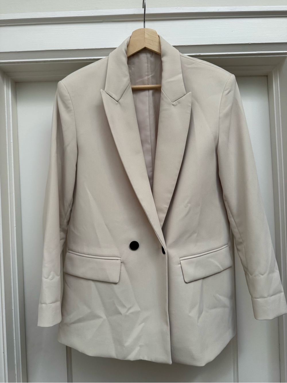 Zara | Women’s Cream Double-Breasted Blazer